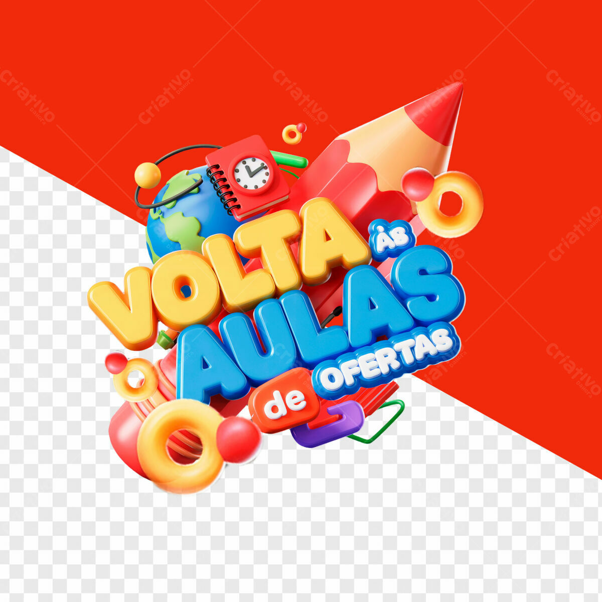 Banner Volta às Aulas com Ofertas PSD Editável