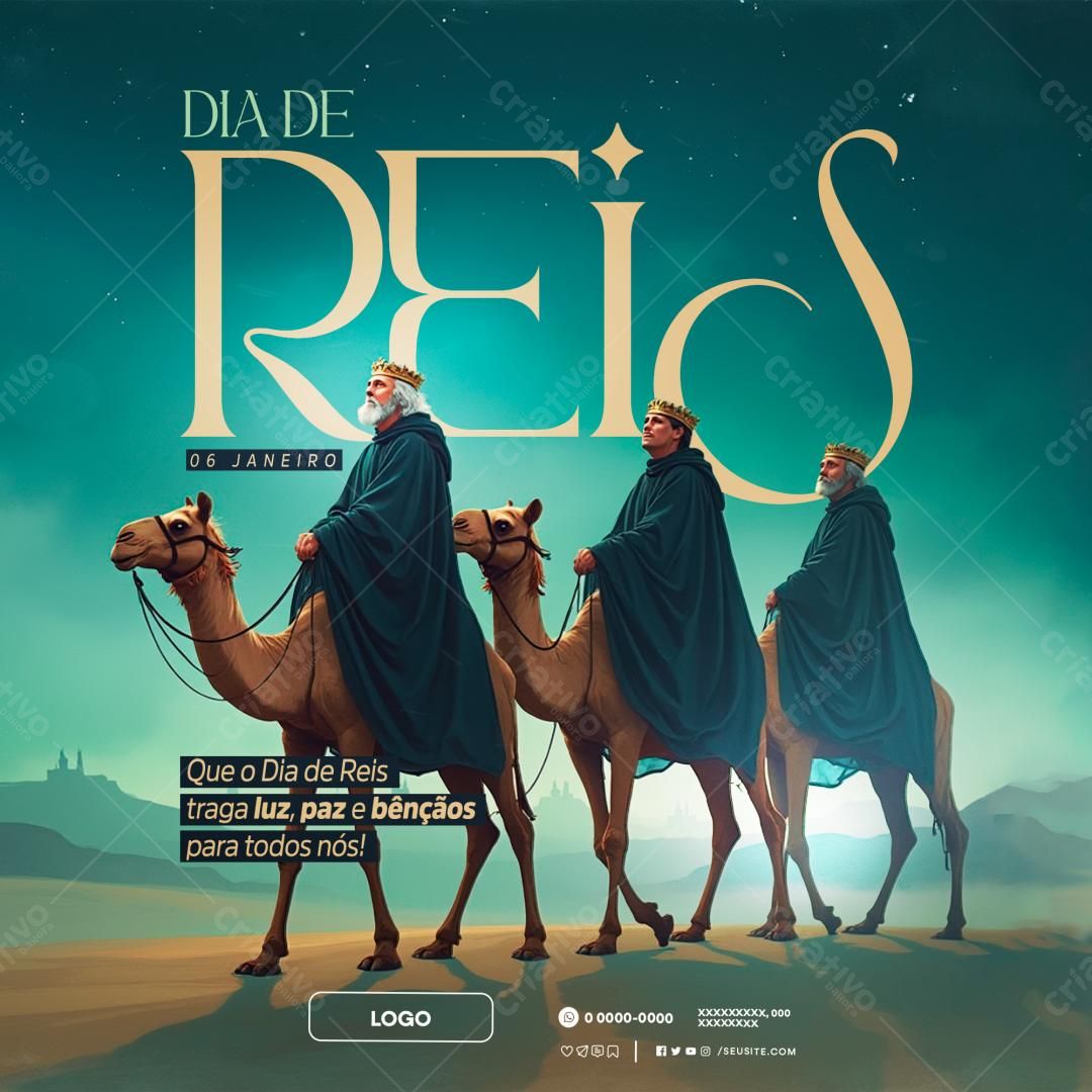 Flyer Dia de Reis PSD Editável