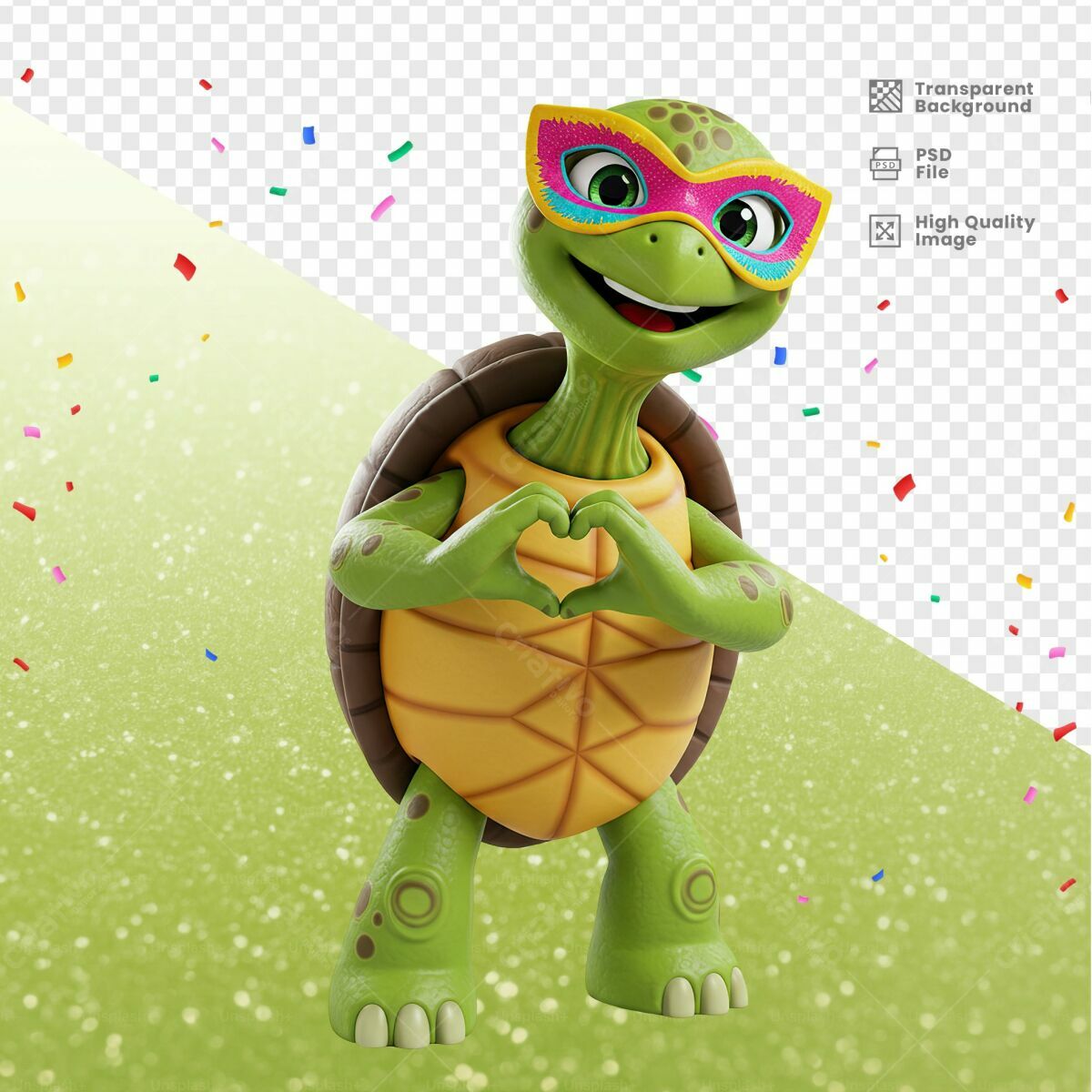 Tartaruga Carnaval PSD Editável