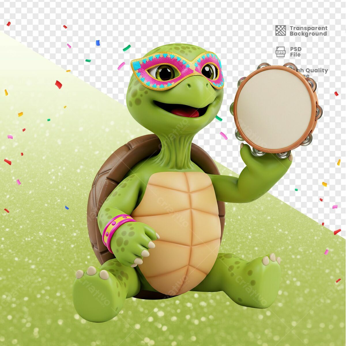 Editable PSD Turtle Carnival for Kids Party