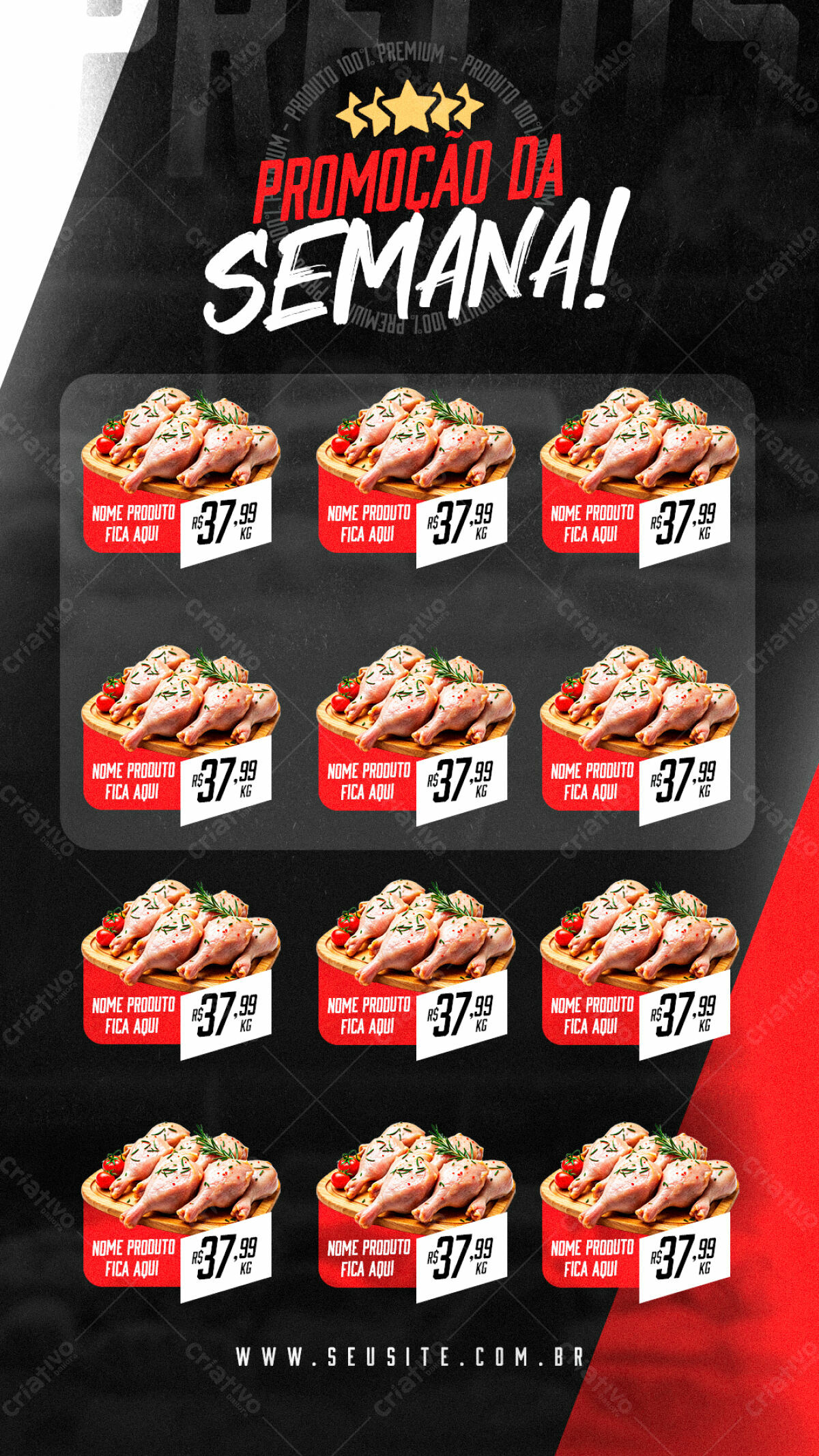 Flyer Promoção de Frango PSD Editável