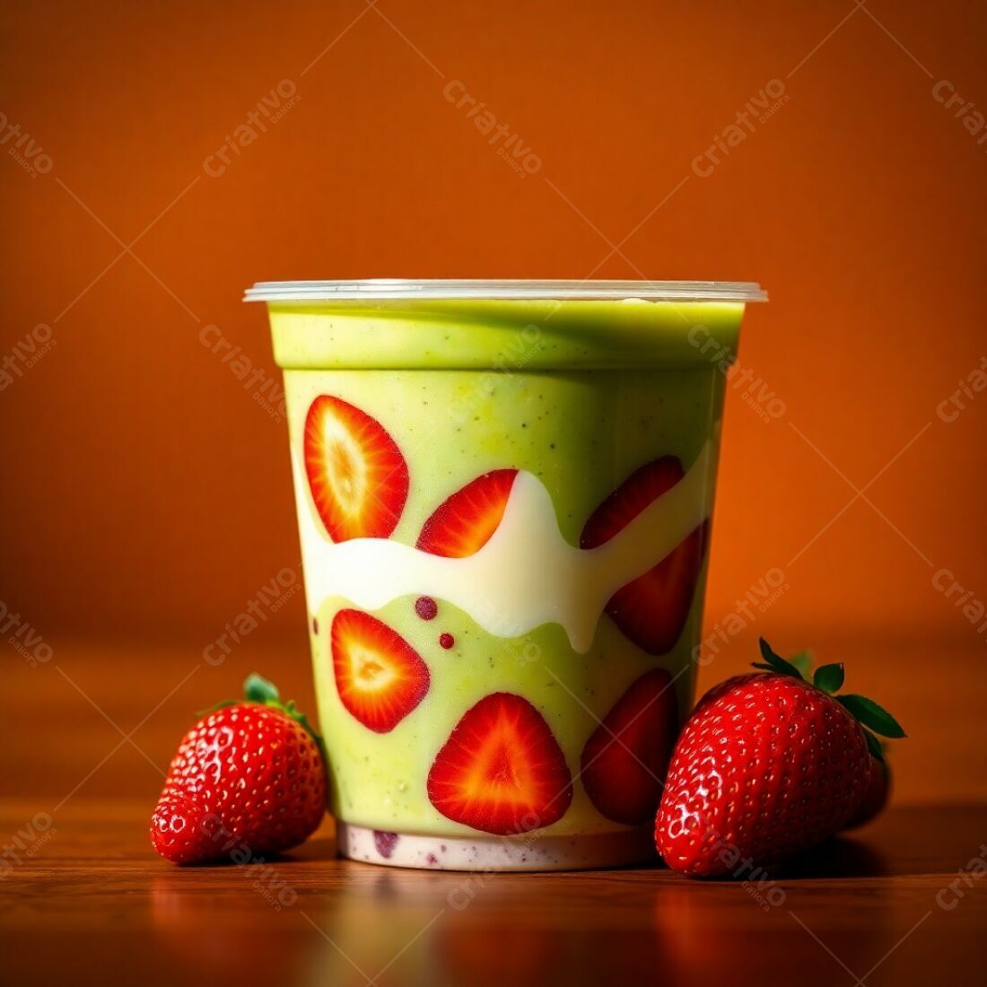 Suco Verde com Morangos Frescos