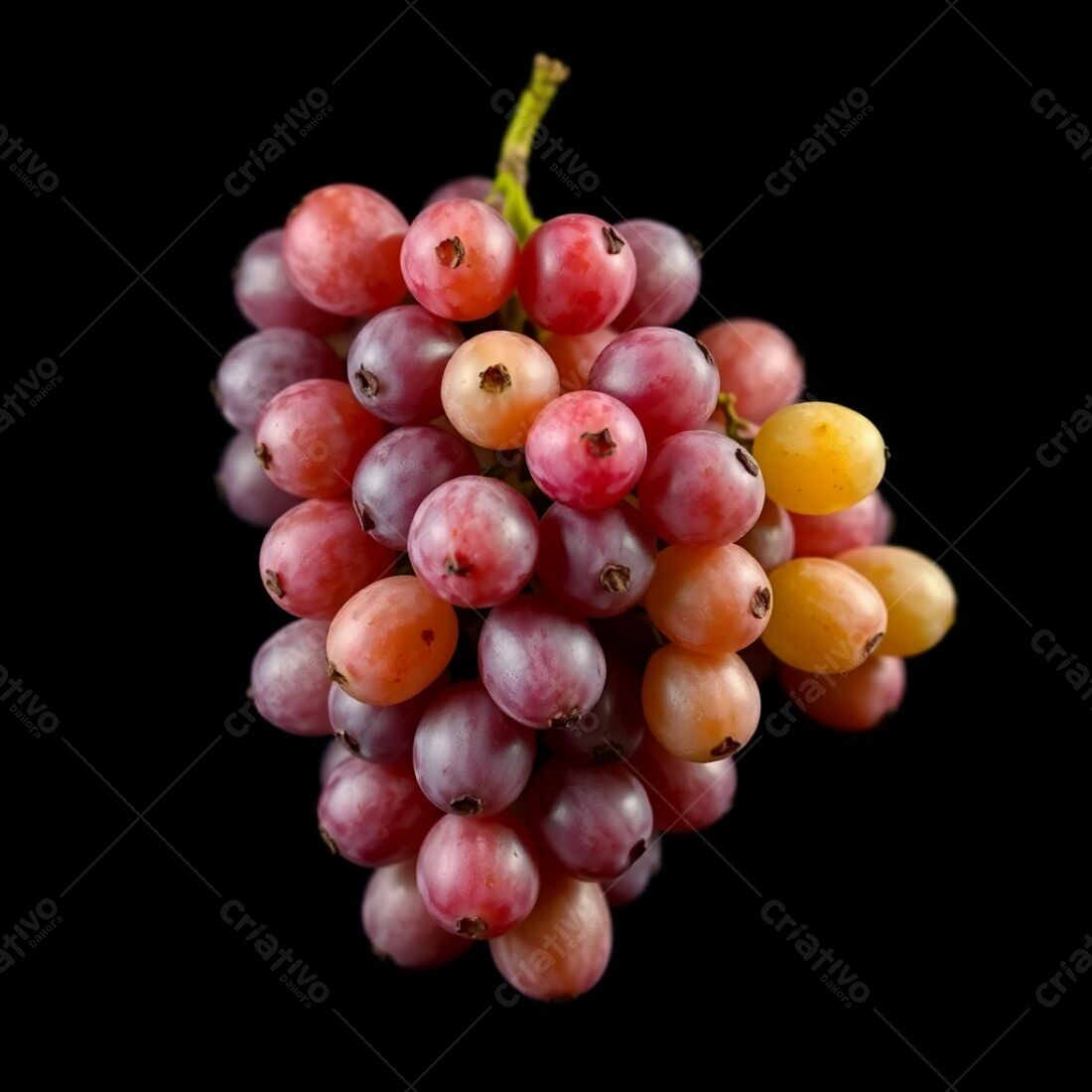 Uvas vermelhas e amarelas em cacho