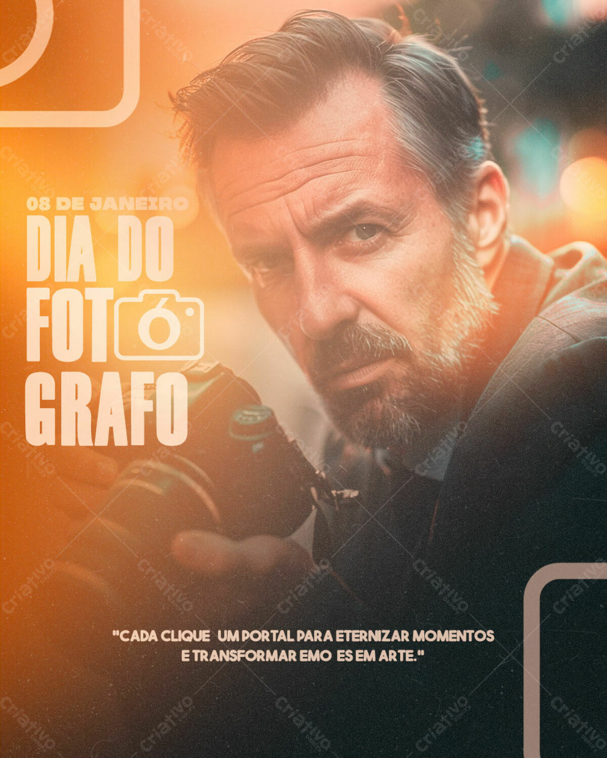 Flyer Dia do Fotógrafo PSD Editável