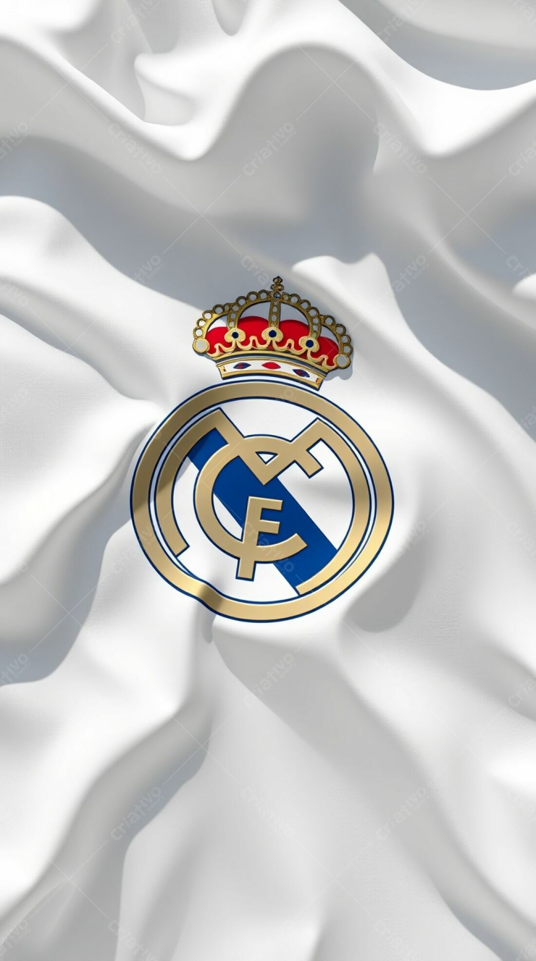 Brasão Real Madrid em tecido branco
