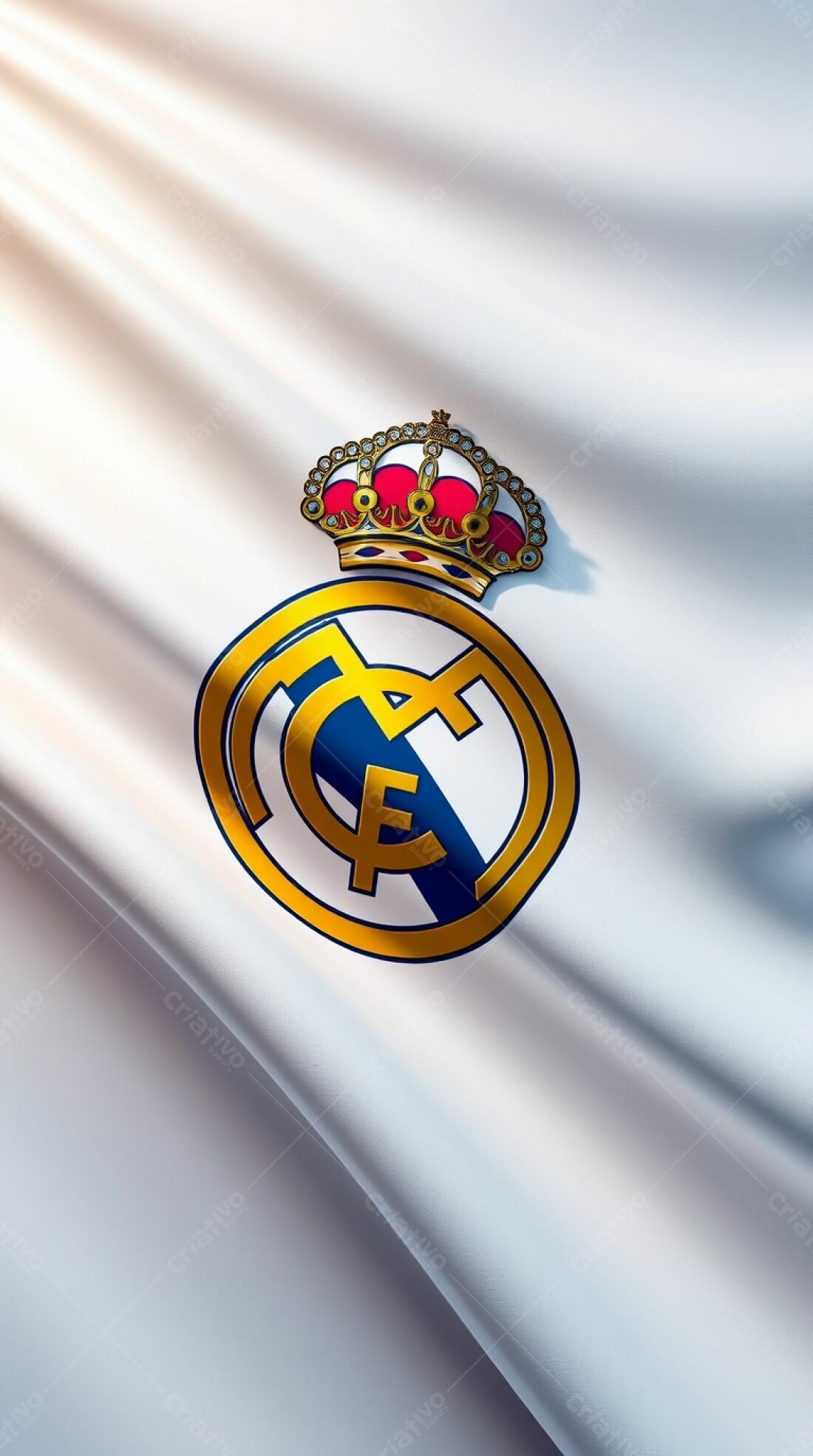 Logo Real Madrid em tecido branco