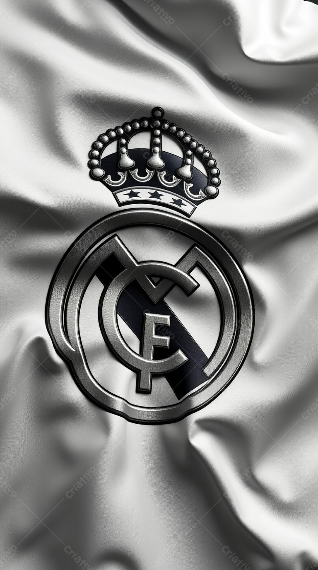 Brasão Real Madrid em tecido branco