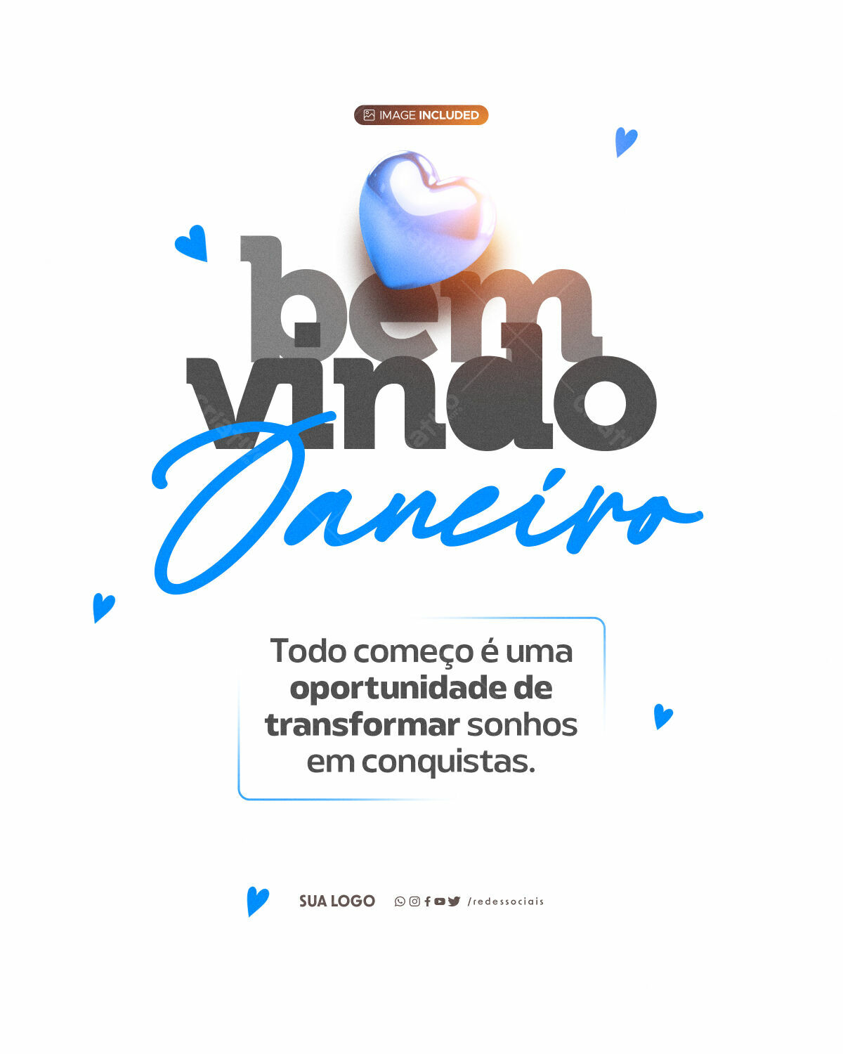Editable PSD Welcome Post for January