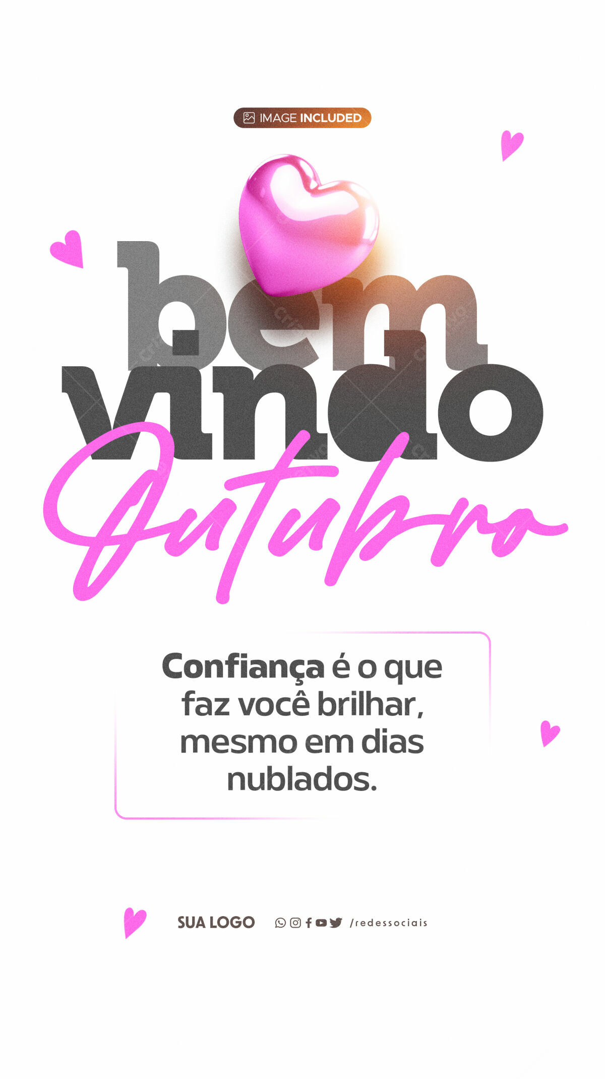 Post para Boas Vindas Outubro PSD Editável
