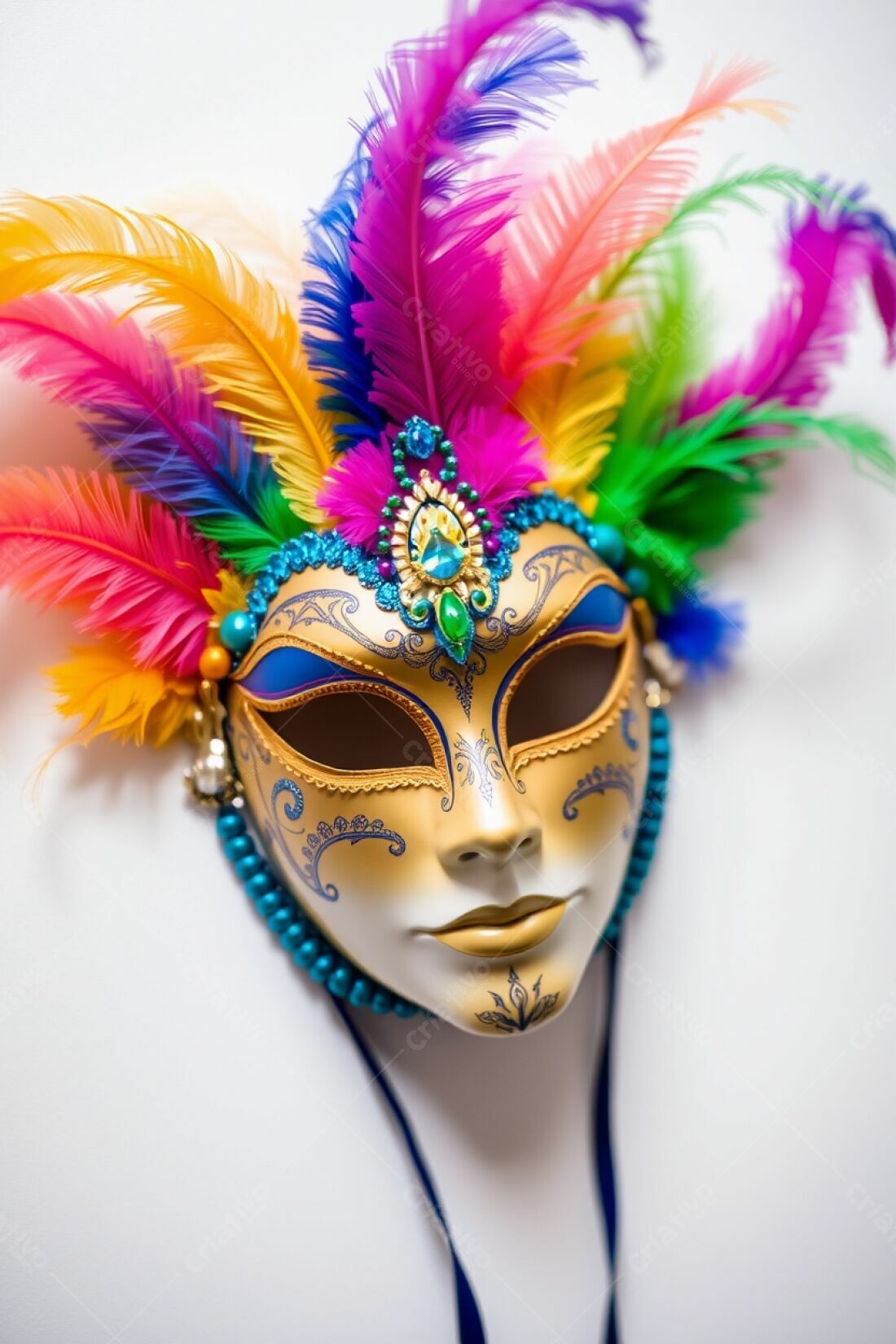 Colorful Feather Venetian Carnival Mask
