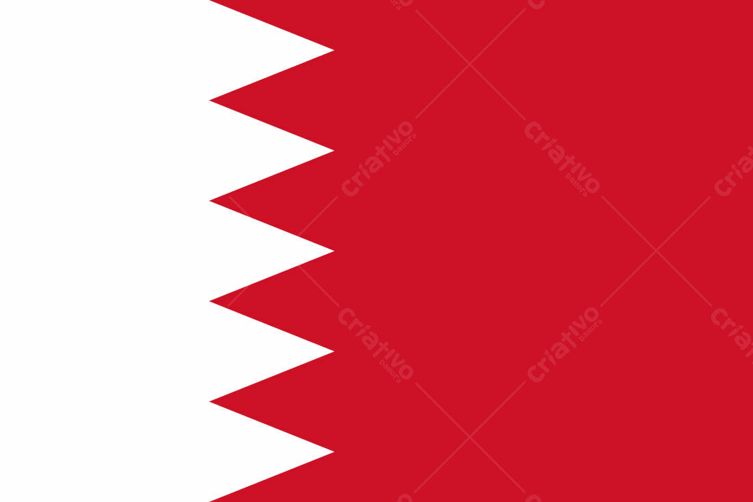 Bandeira do Bahrein vermelho e branco