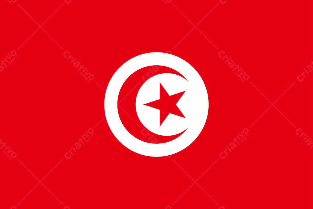 Tunisia Flag Red Background
