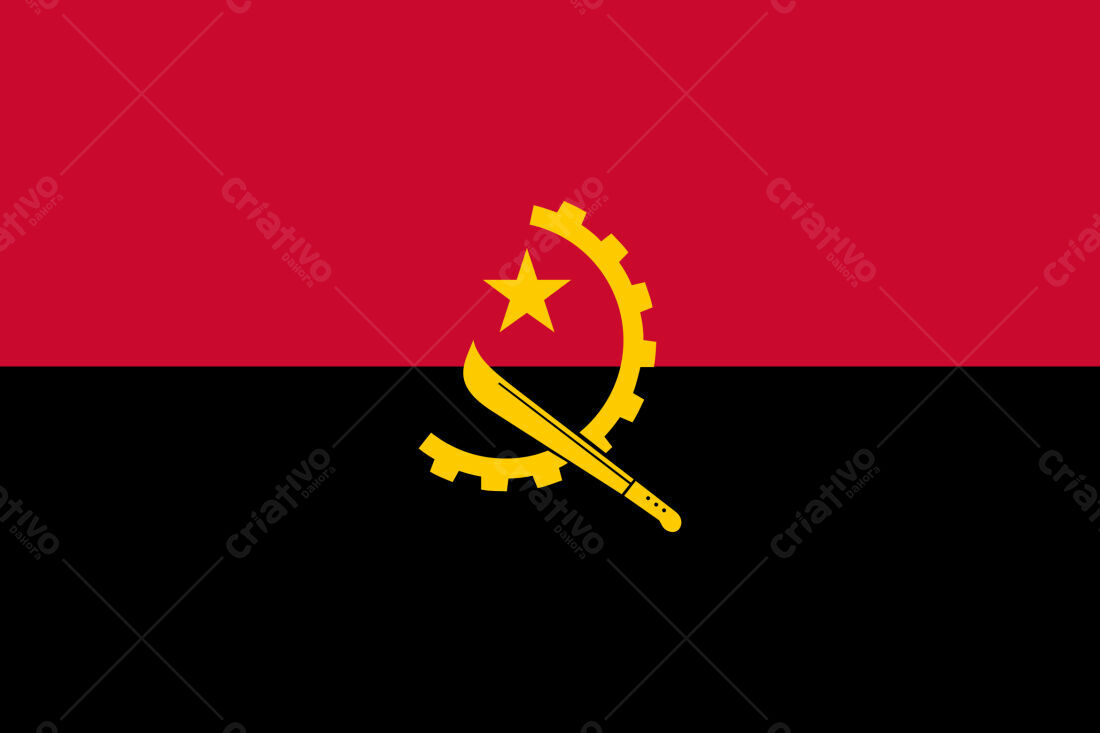 Angola Flag Red and Black