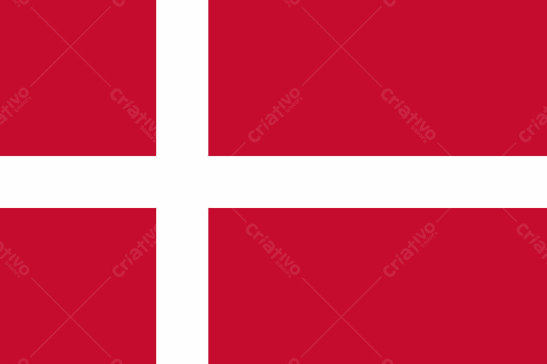 Bandeira da Dinamarca fundo vermelho e branco