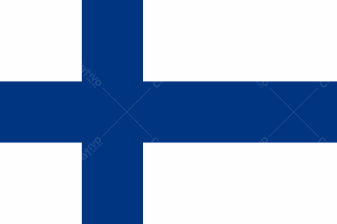 Bandeira da Finlândia fundo branco