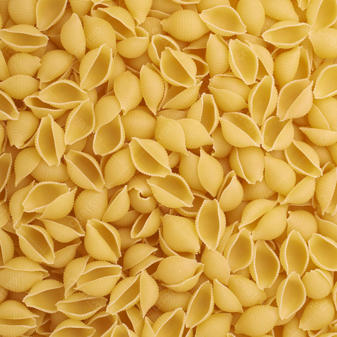 Conchas de macarrão cruas textura fundo