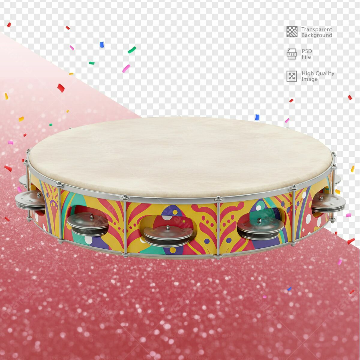 Mockup Tamborim Carnaval PSD Editável