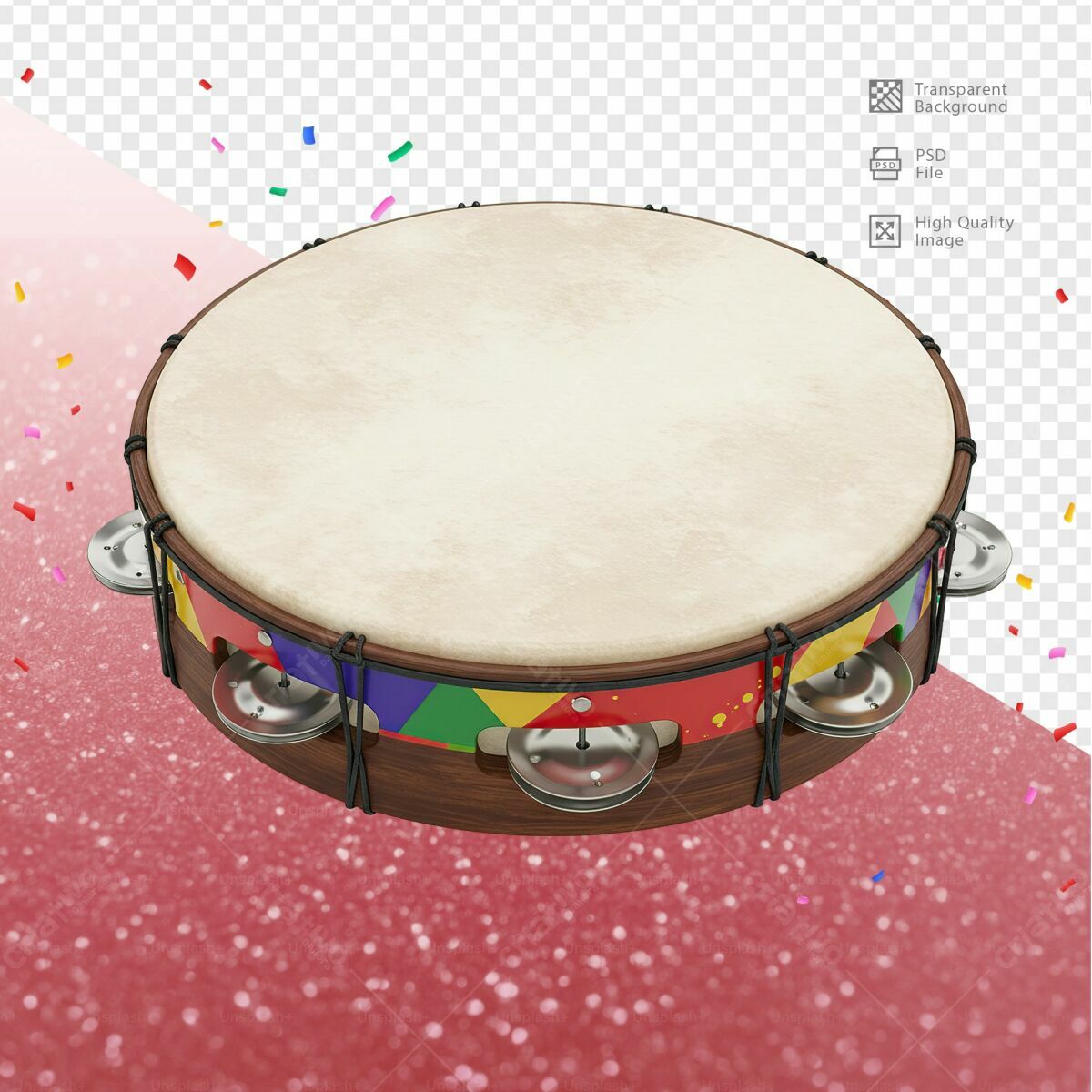 Mockup Tamborim Carnaval PSD Editável