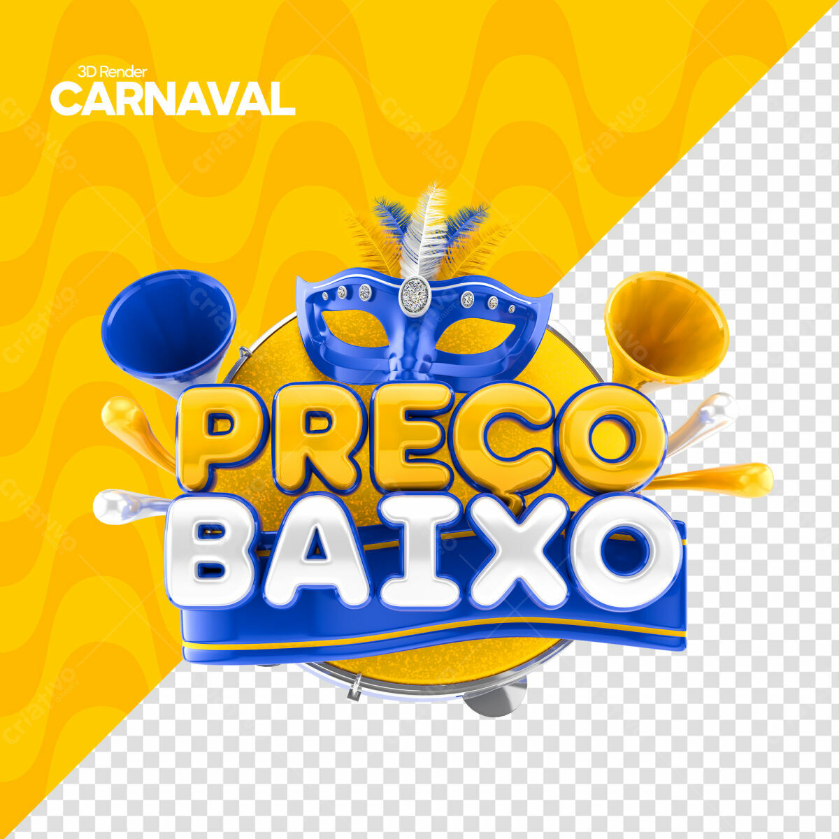 Flyer Carnaval Preço Baixo PSD Editável