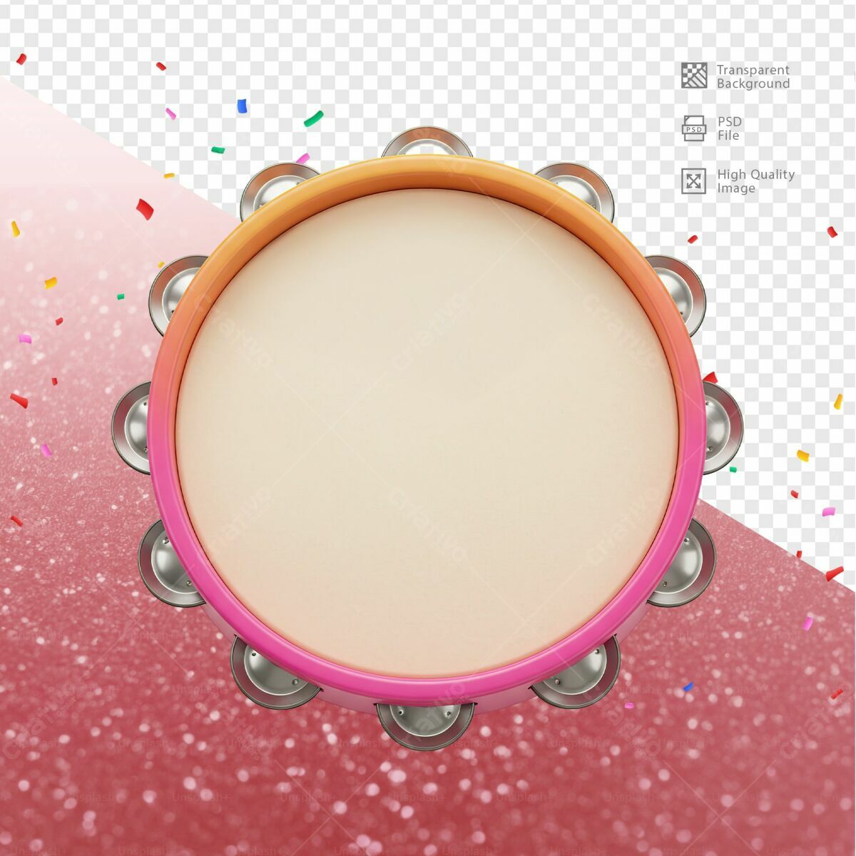 Template de Pandeiro para Festa PSD Editável