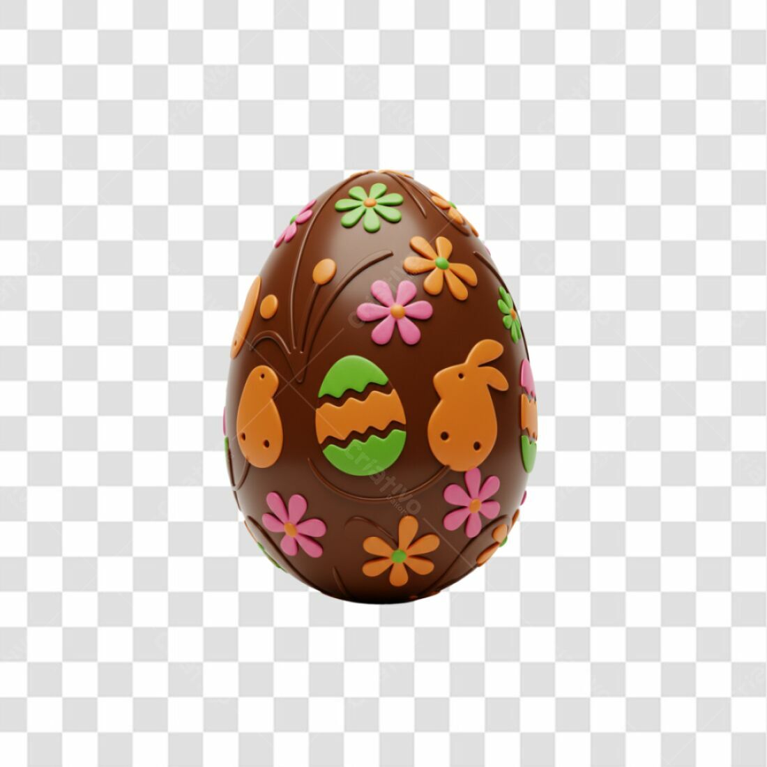Icone Páscoa Ovo Chocolate PNG com fundo transparente