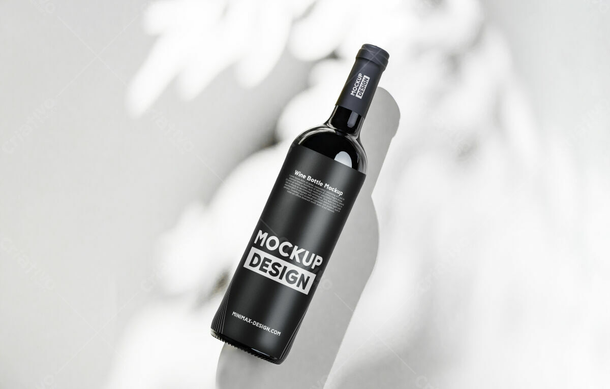 Mockup Garrafa de Vinho PSD Editável