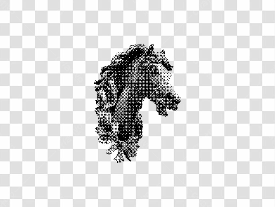 Icone Cavalo Estilo Pontilhismo PNG com fundo transparente