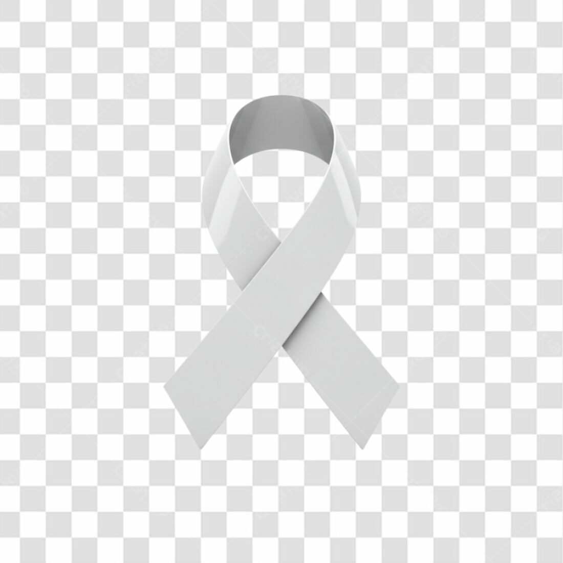 Icone Conscientização Fita Branca PNG com fundo transparente