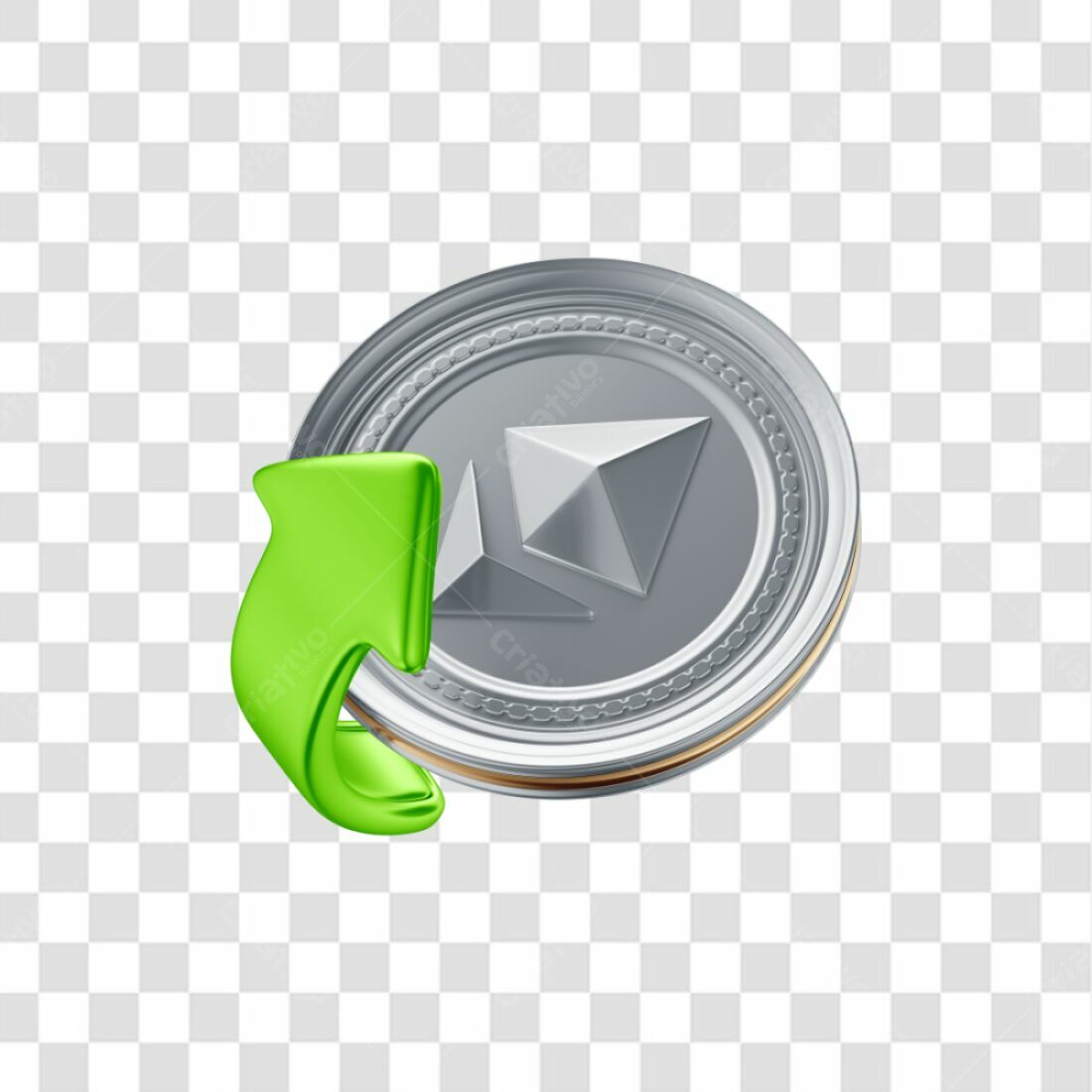Ícone Ethereum Crescimento PNG com fundo transparente
