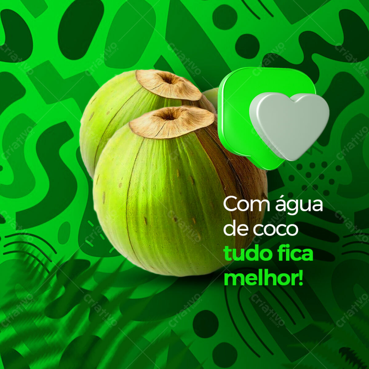 Postagem Instagram Água de Coco PSD Editável
