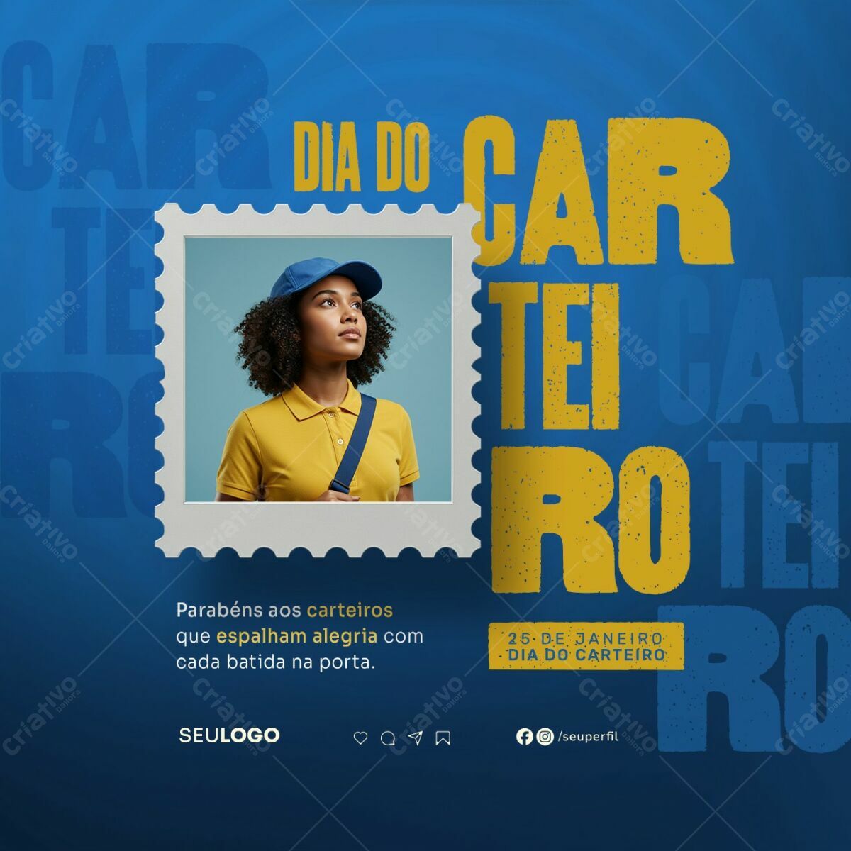 Postagem Dia do Carteiro PSD Editável