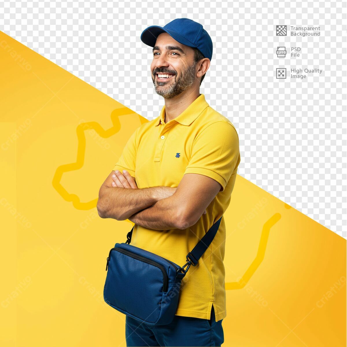 PSD para Mockup de Entregador PSD Editável