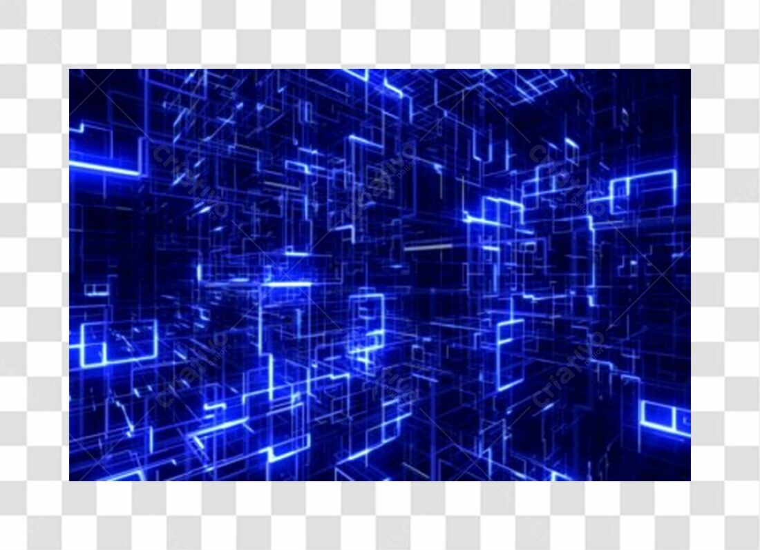 Fundo PNG abstrato azul tecnologia com fundo transparente