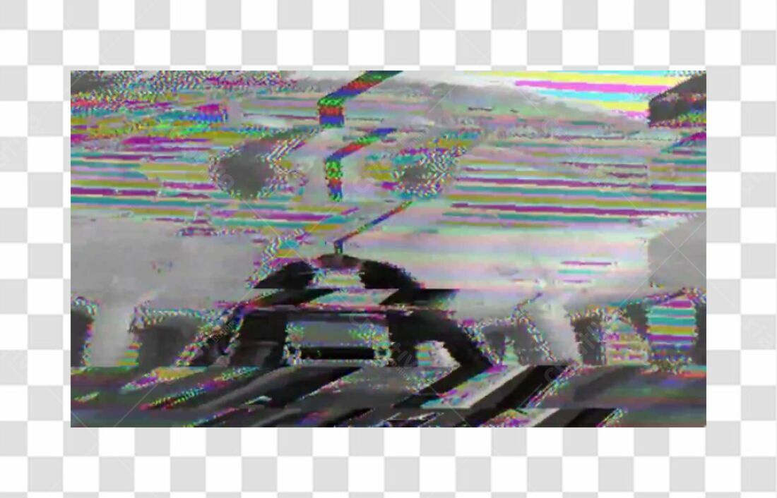 Arte Glitch PNG com fundo transparente