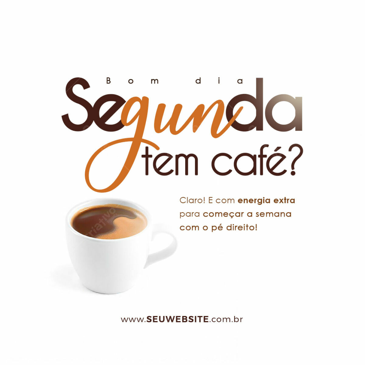 Post para Redes Sociais Café Segunda-feira PSD Editável