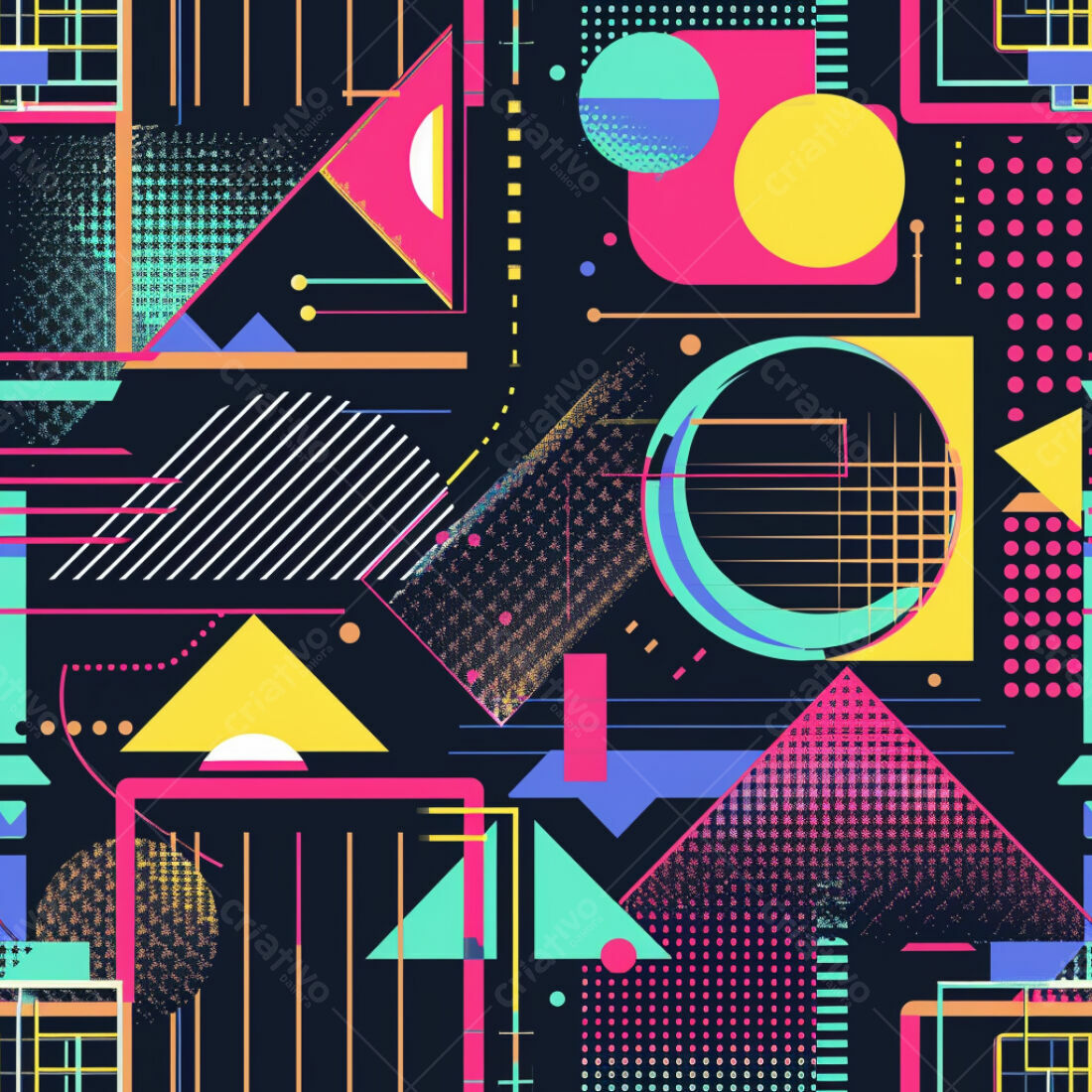 Textura Geométrica Neon para Fundo