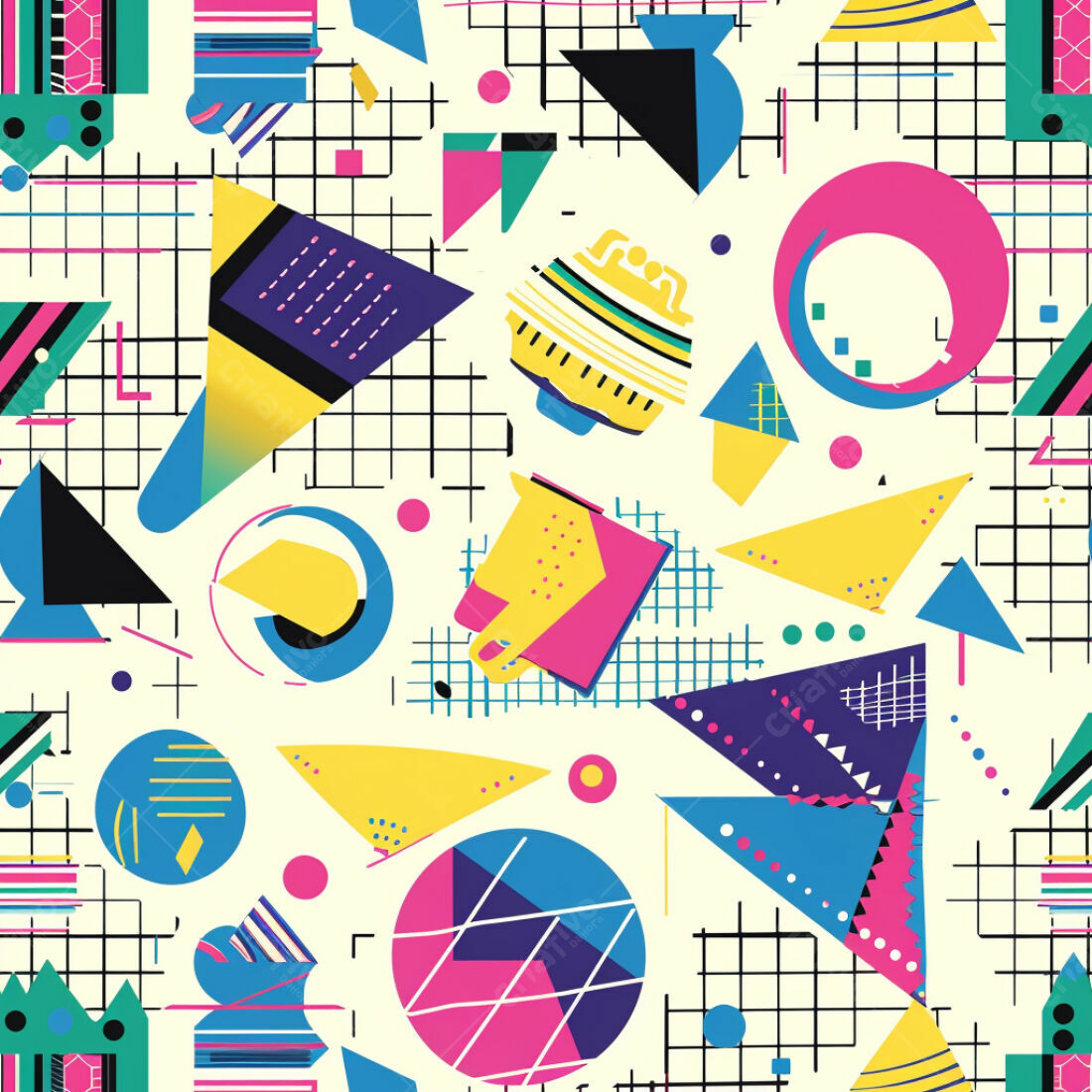 Textura Geométrica 80s para Fundo