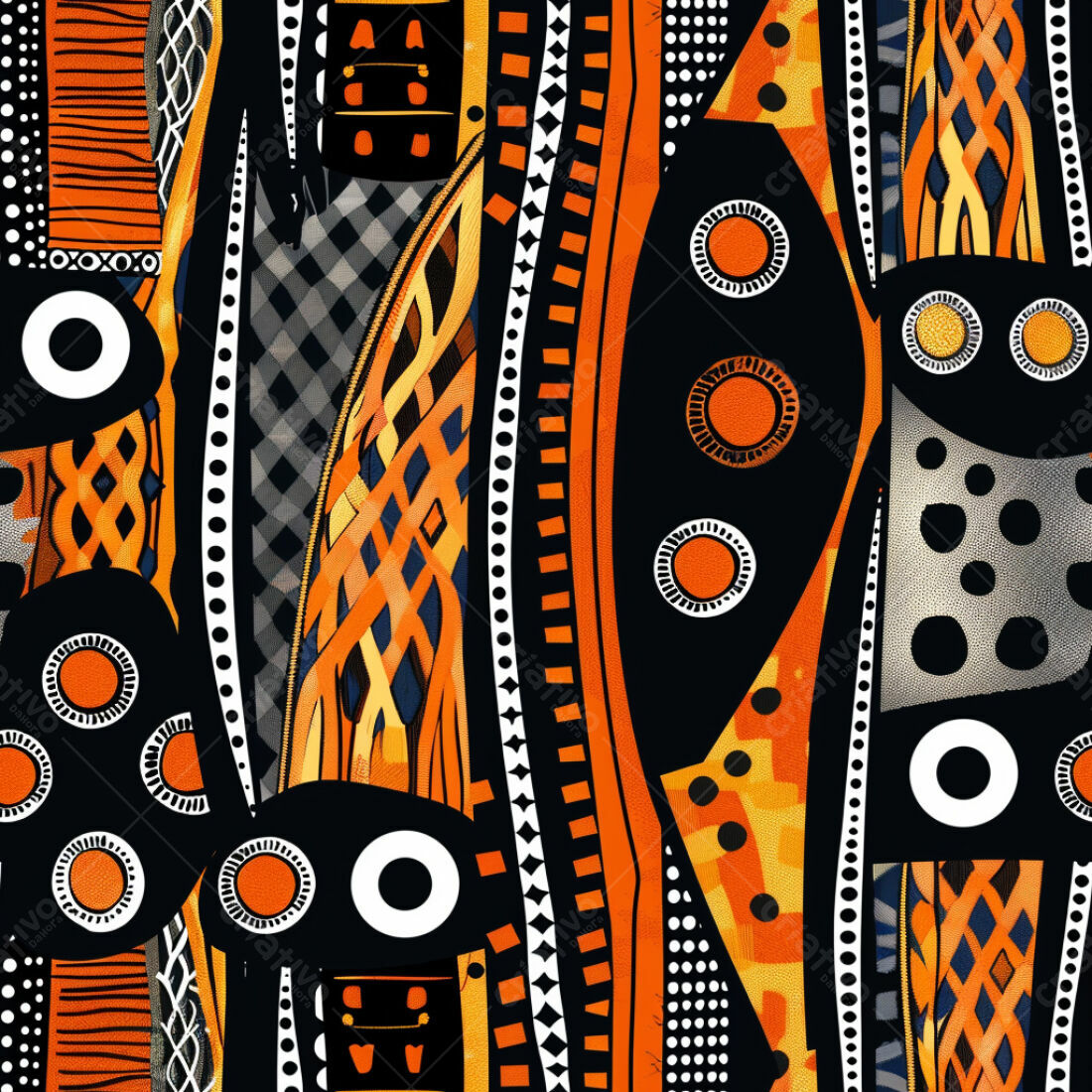 Textura Abstrata Geométrica Laranja e Preto para Fundo