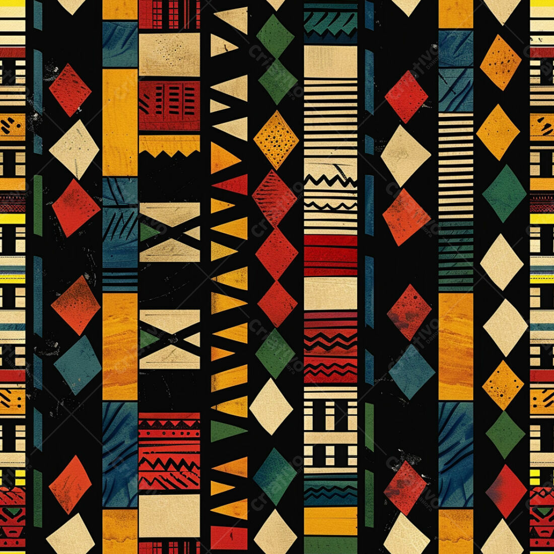 Textura Geométrica Africana para Fundo