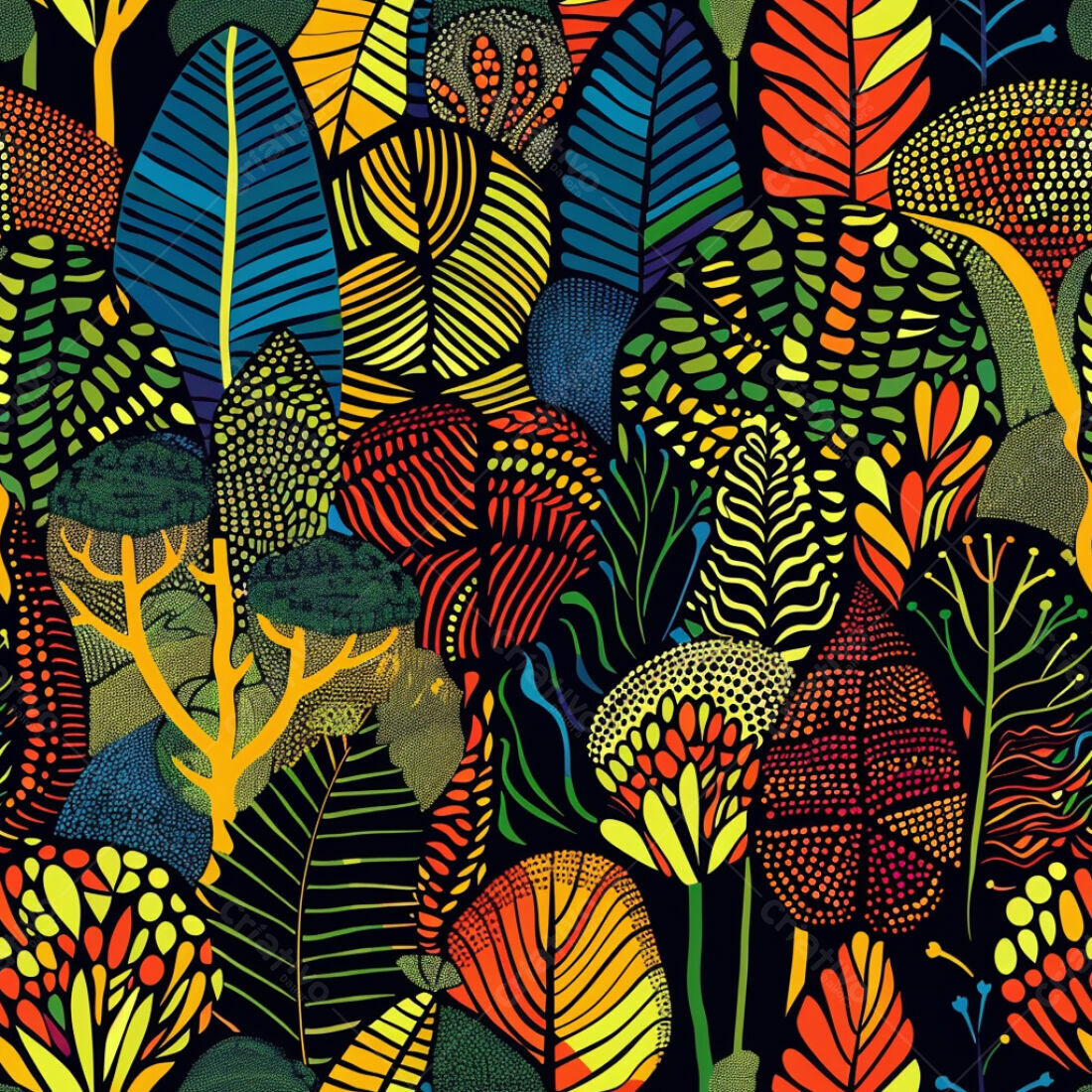 Textura Folhagem Tropical Vibrante para Fundo