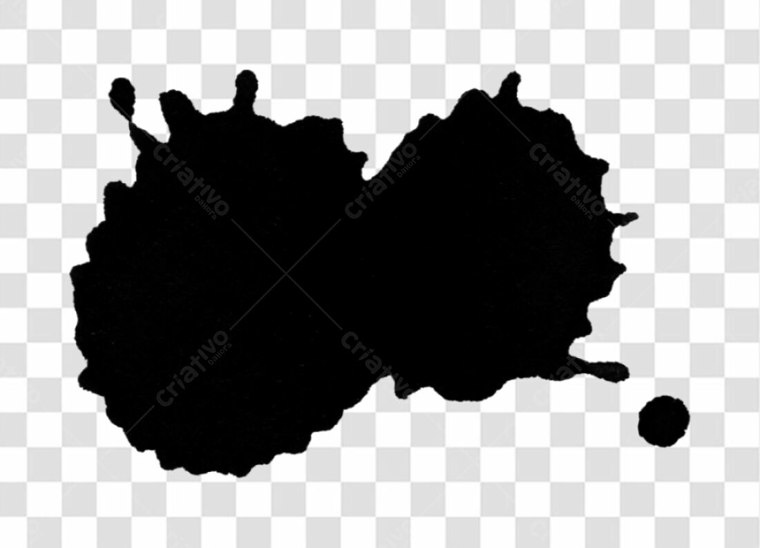 Icone Mancha de tinta preta PNG com fundo transparente