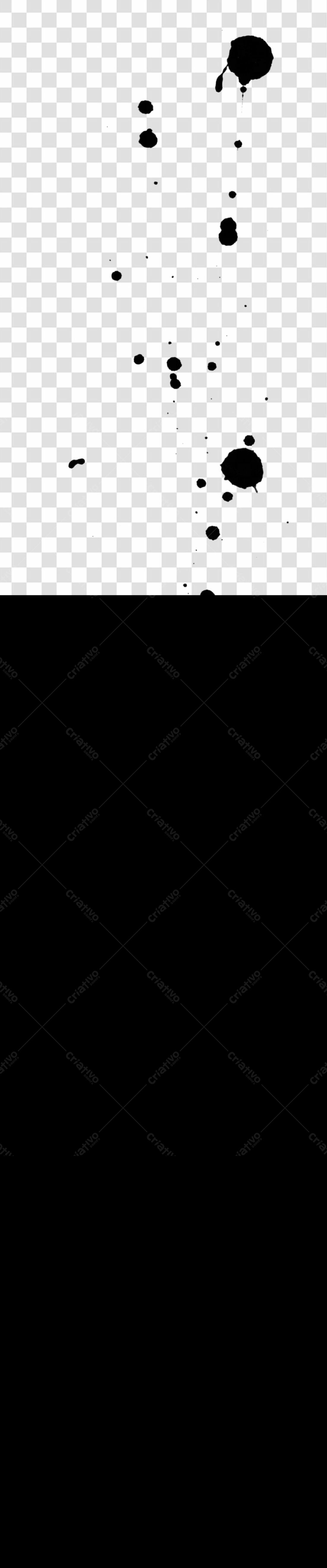 Icone de respingos de tinta preta PNG com fundo transparente