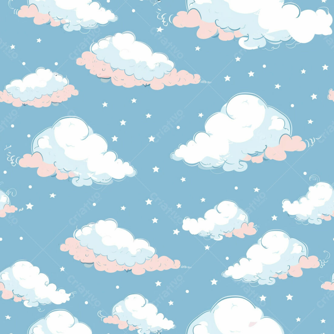 Textura céu com nuvens e estrelas para papel de parede