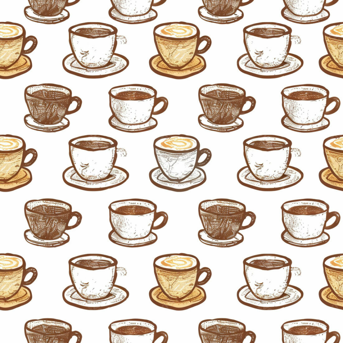 Textura xícaras café para fundo repetitivo