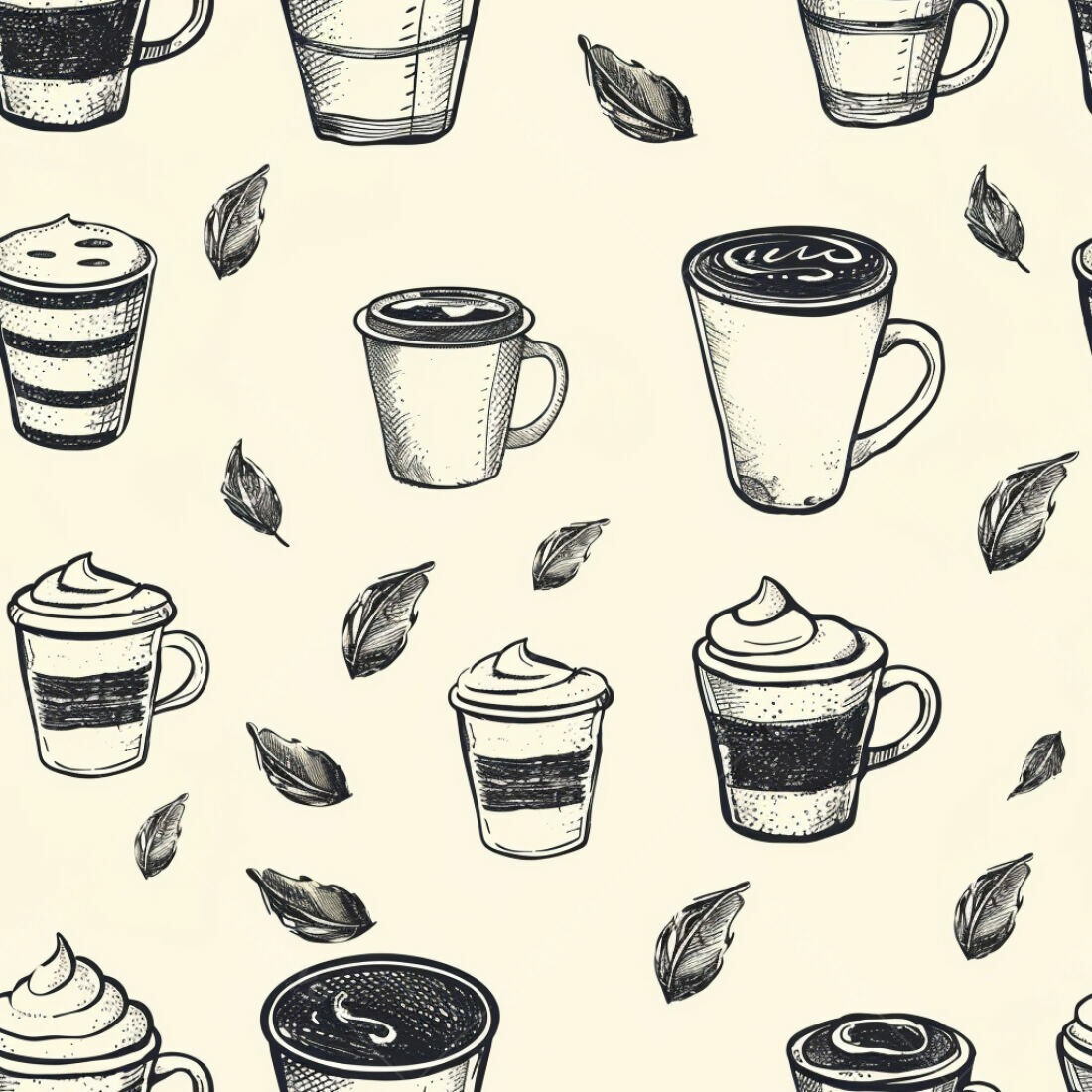 Textura Café Desenhado para Papel de Parede