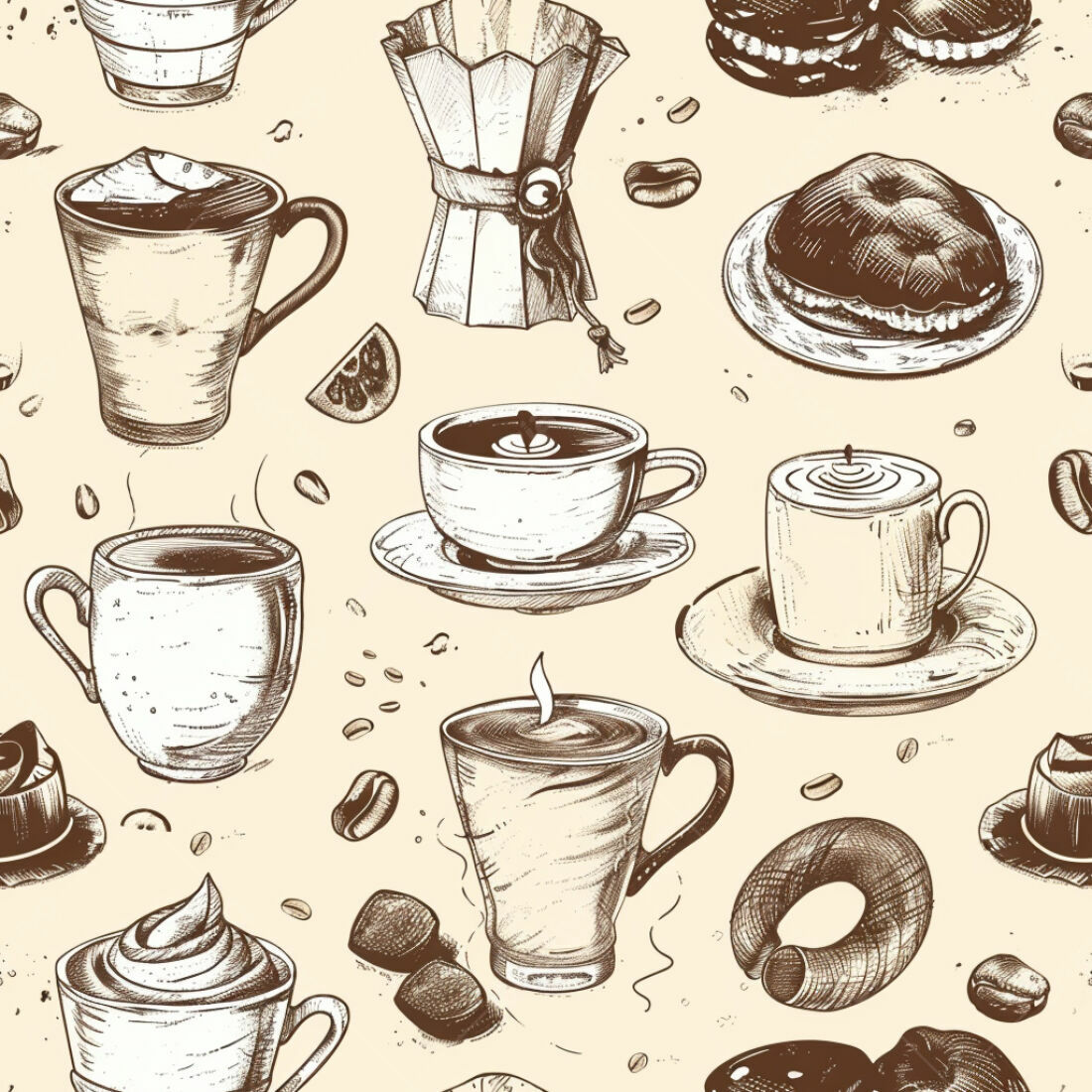 Textura Café Esboço para Fundo