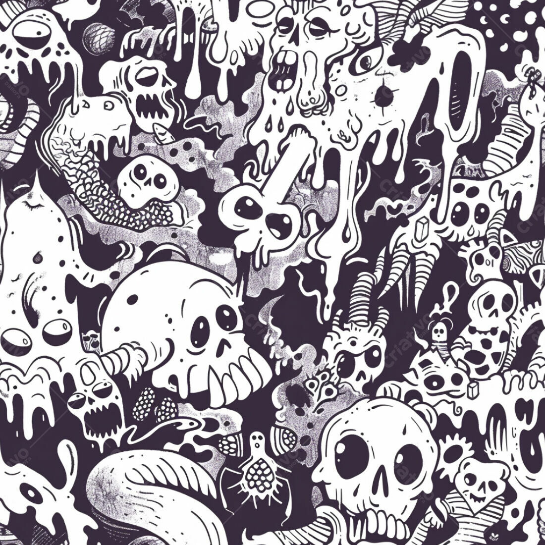 Textura Monstros Cartoon para Fundo de Jogo