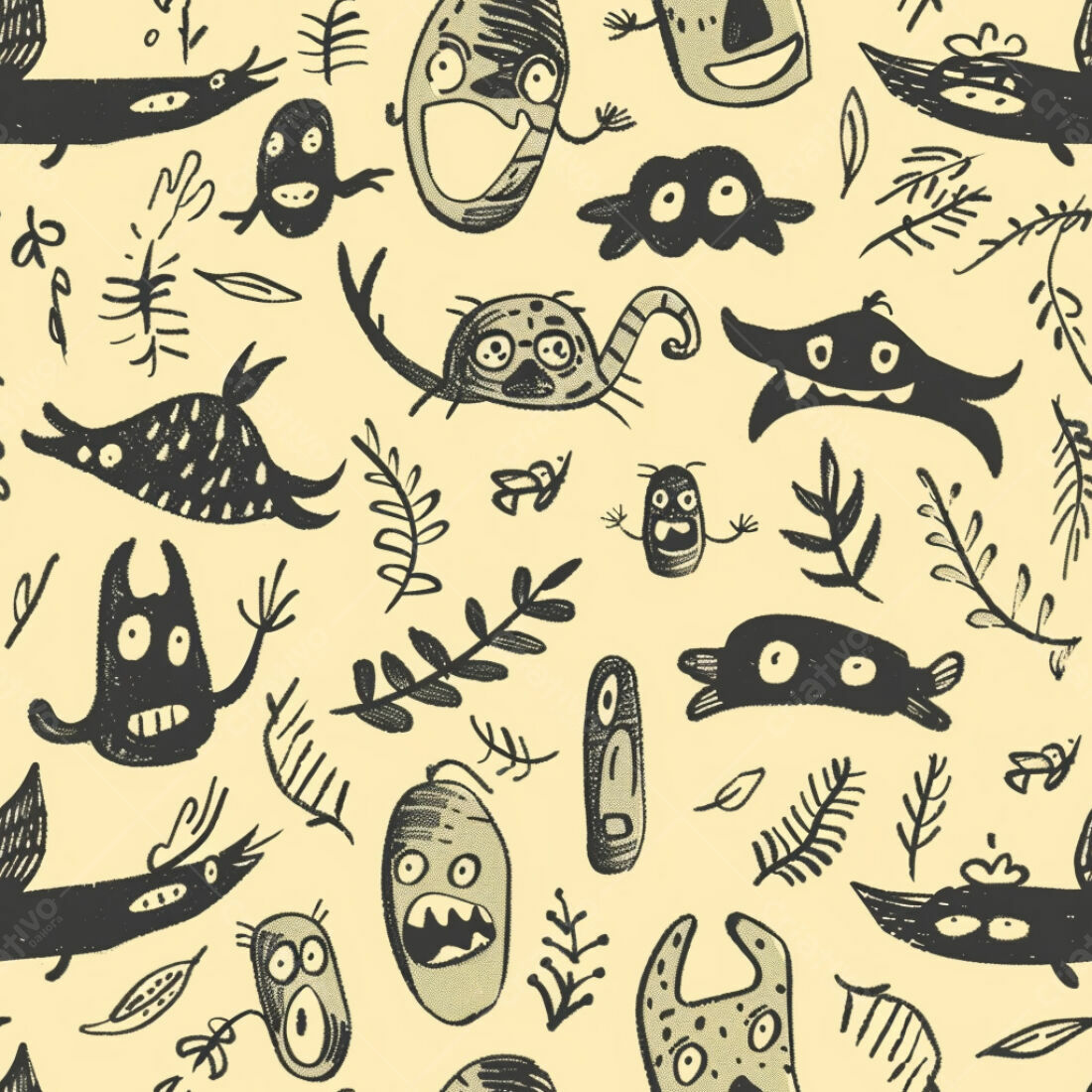 Textura Monstros Desenhados para Fundo