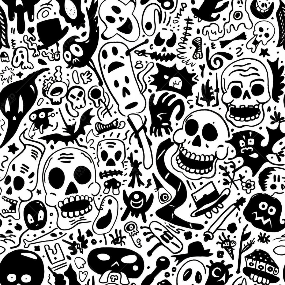 Textura Halloween Monstros para Fundo