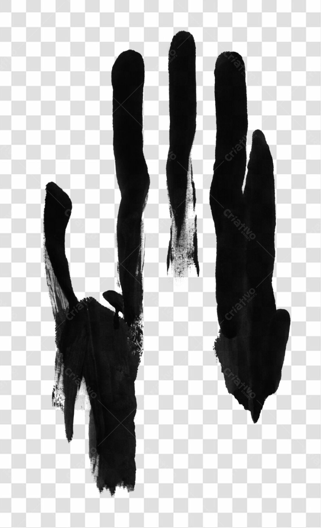 Icone abstrato em tinta preta PNG com fundo transparente